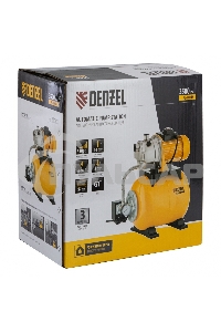 Насосная станция PS1000X, 1000 Вт, 3500 л/ч, ресивер 24 л, подъем 44 м, нержавейка Denzel