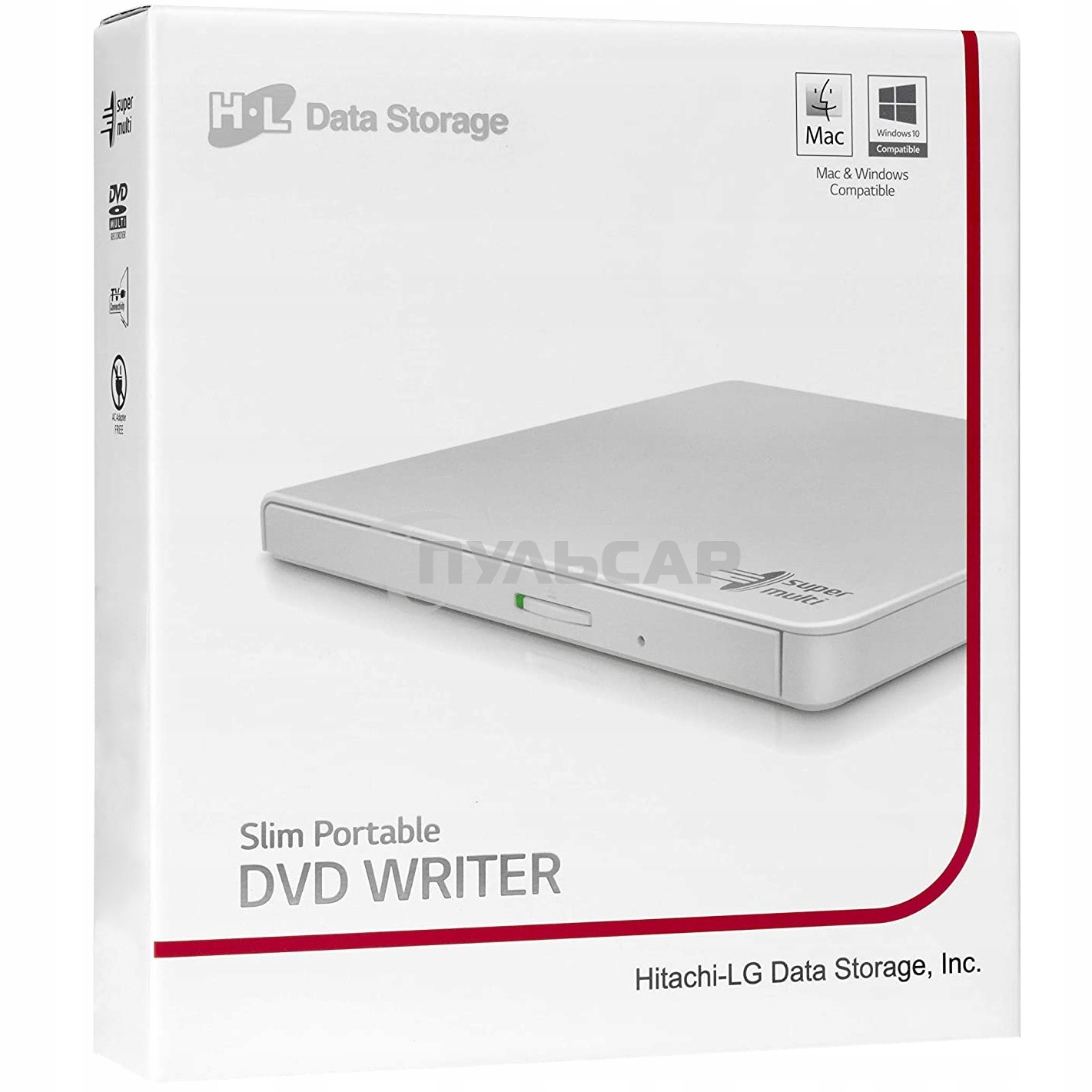 Оптический привод DVD-RW LG GP57EW40 белый USB slim внешний RTL