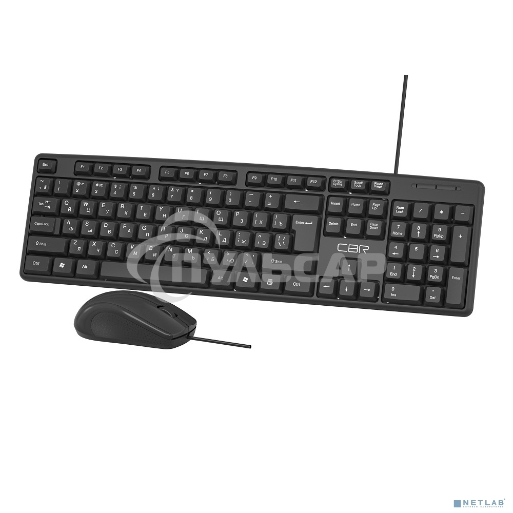 Комплект клавиатура + мышь CBR KB SET 709, USB. Клавиатура: 104 кл., офисн., 1,5 м. Мышь: 1000 dpi, 3 кн., 1,5 м