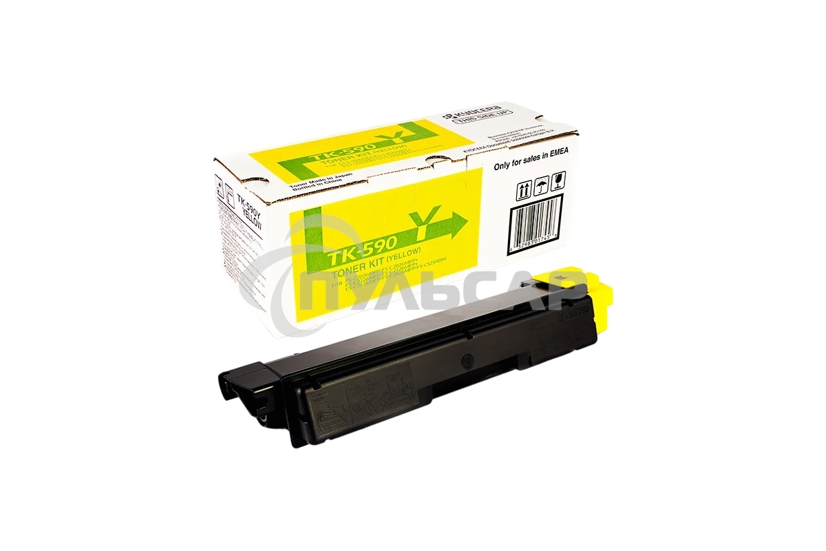 Картридж лазерный Kyocera TK-590Y (1T02KVANL0) желтый для FS-C2026MFP/C2126MFP/C2526MFP/C2626MFP/C5250DN 5000 стр.