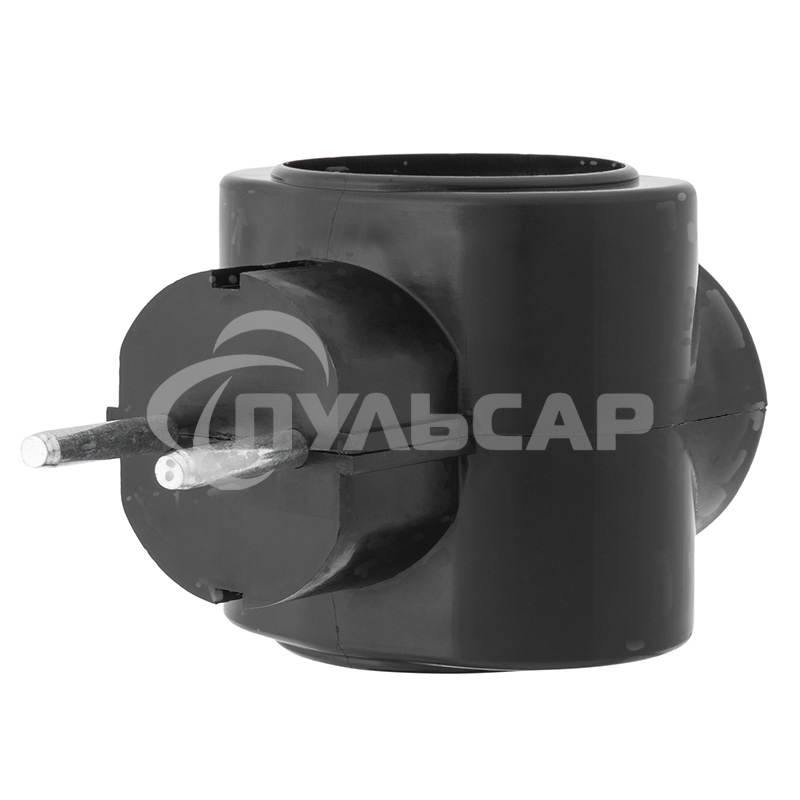 Тройник электрический биметалл 220 В 6 А черный Rexant