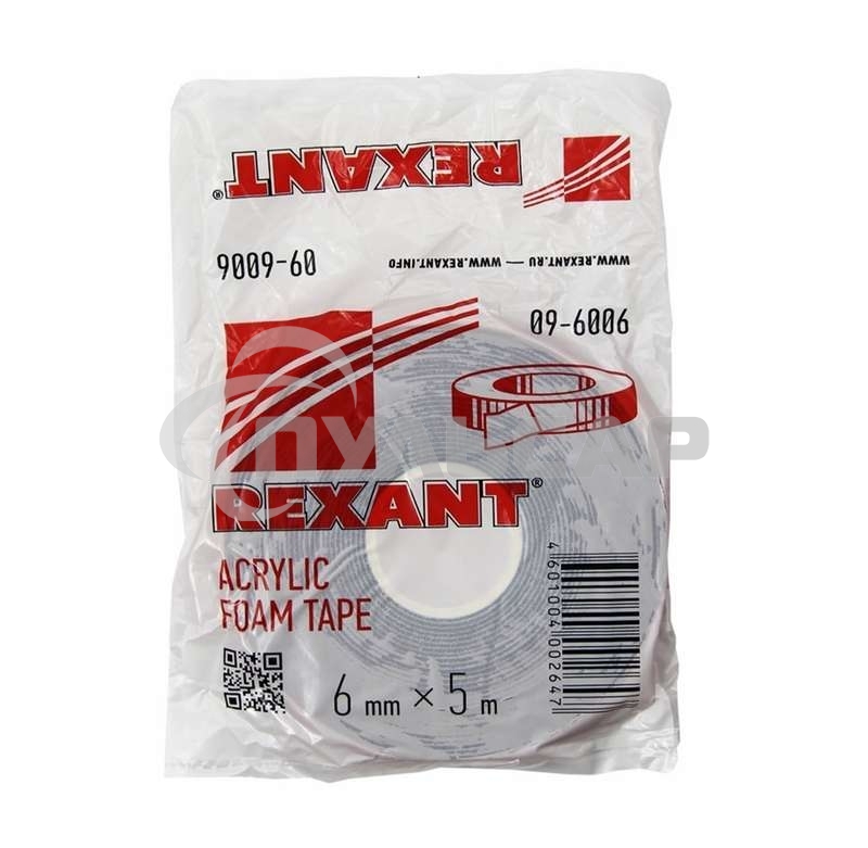Двухсторонний скотч Rexant, серый, на HBA акриловой основе, 6 мм, ролик 5 м