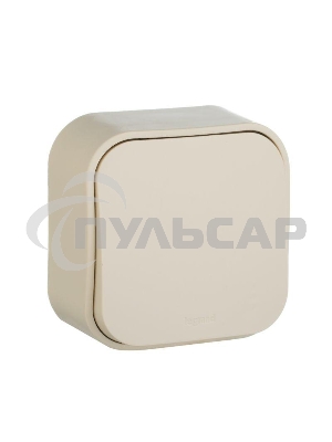 Выключатель 10A 1-клав., сл. кость Quteo