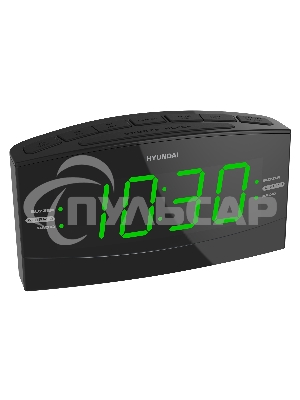 Радиобудильник Hyundai H-RCL238 черный LCD подсв:зеленая часы:цифровые FM