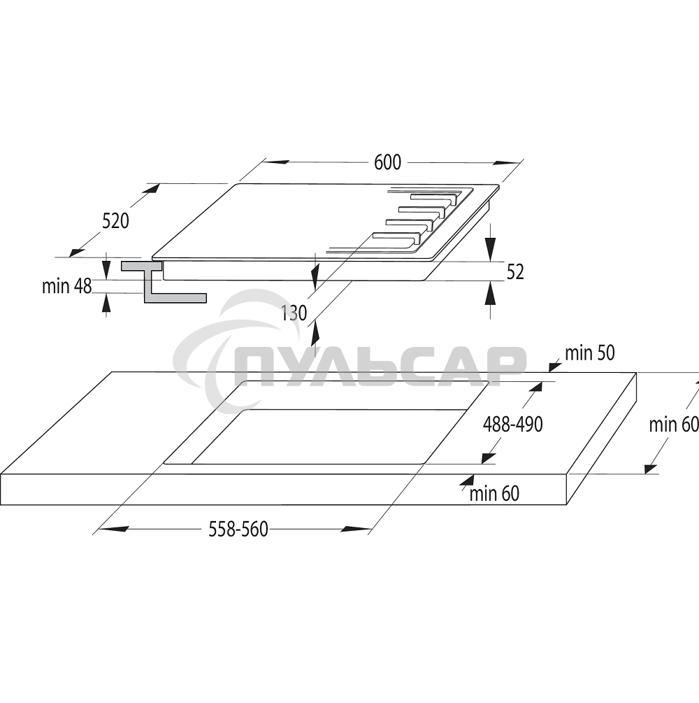 Газовая варочная панель Gorenje GW642SYW белый