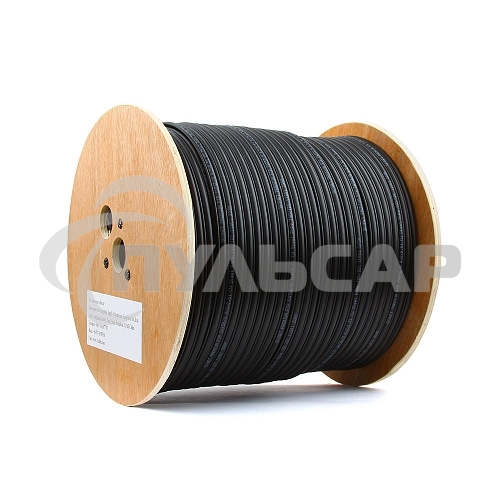 Кабель SkyNet Premium FTP outdoor 4x2x0,51 на тросу, медный, FLUKE TEST, кат.5e, однож., 305 м, на катушке, черный