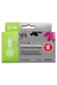 Картридж струйный Cactus CS-CLI8M пурпурный (12 мл) для Canon Pixma MP500, MP510, MP520, MP530, MP600, MP800, MP810, MP830, MP970, MX700, 850, iP3300, iP3500, iP4200, iP5200, iP5300, iP6600D, iP6700D, iX4000, iX5000, Pro 9000