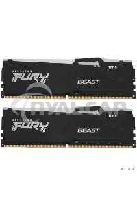 Оперативная память Kingston Fury Beast, DDR5, 16Gb (2x8Gb), 5200MHz, CL40, DIMM, с радиаторами, RGB, черный