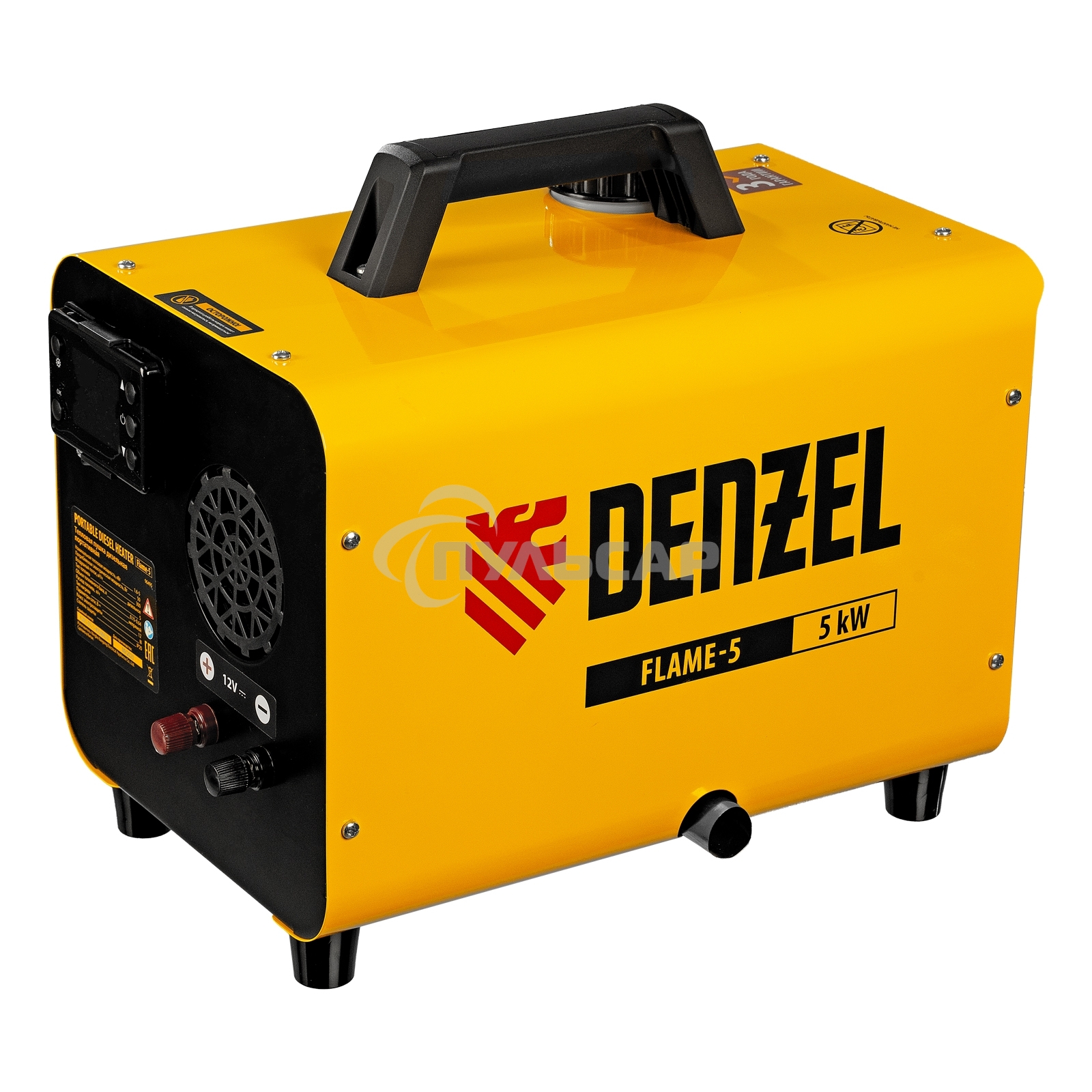 Дизельная тепловая портативная пушка Denzel Flame-5, 5кВт, 300м3/ч, непр.наг., циф. терм.