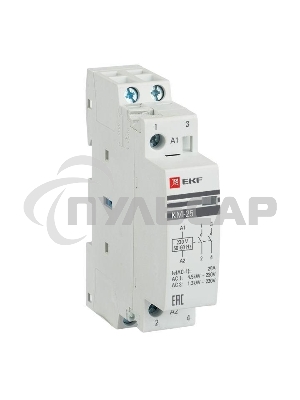 Контактор модульный КМ 25А 2NО (1 мод.) EKF km-1-25-20