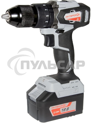 Дрель-шуруповерт ИНТЕРСКОЛ ДАУ-13/18ВК, Аккумуляторный, 18В, 2 АКБ, Ударный, Кейс