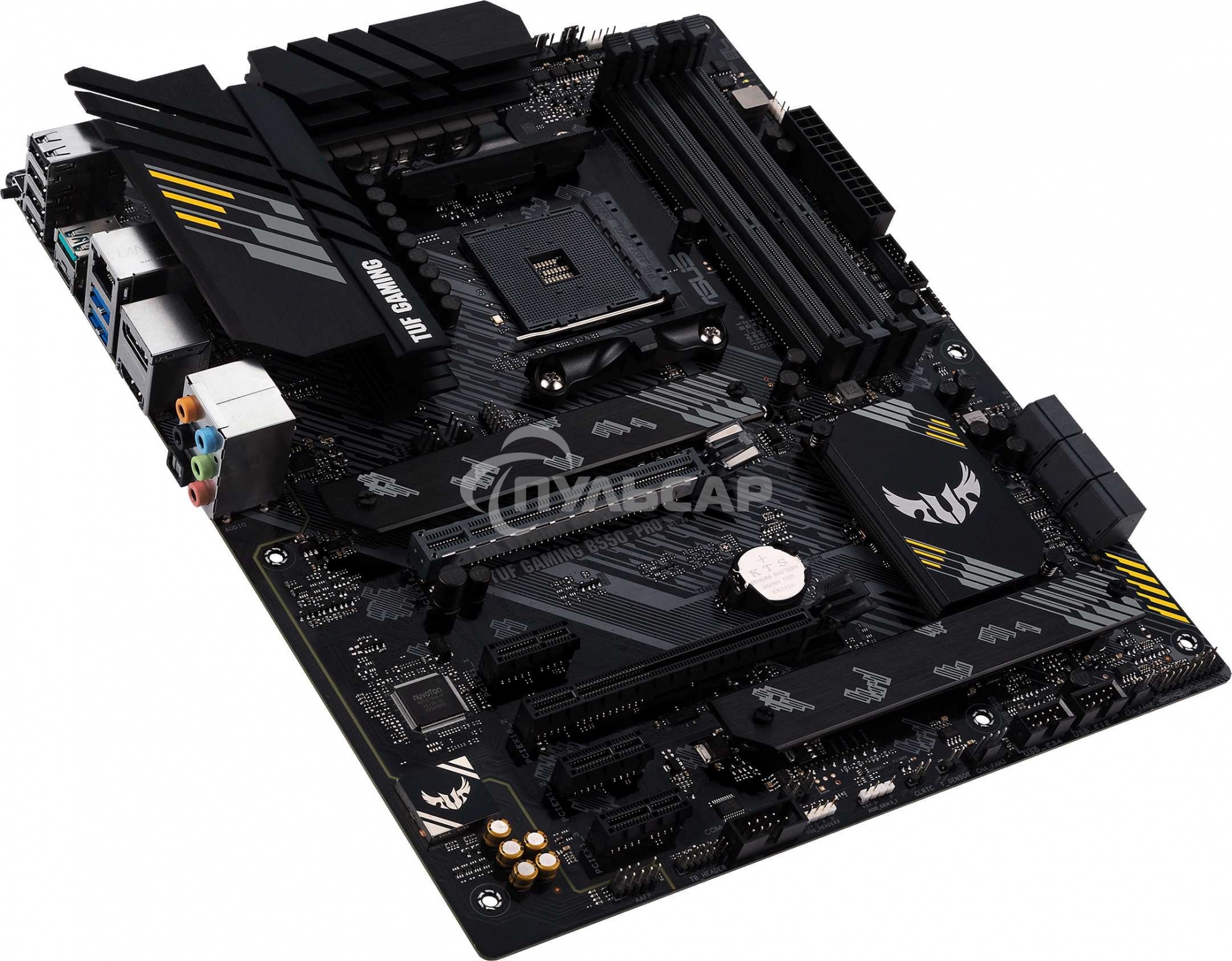 Материнская плата ASUS TUF GAMING B550-PRO, AM4, AMD B550, 4xDDR4, 6xSATA, 2xM.2, 1xPCIe 4.0 x16, 1xPCIe 3.0 x16, 3xPCIe x1, 1xHDMI, 1xDP, 1x 2.5Gb LAN, 4xUSB 2.0, 2xUSB 3.2 Gen 1, 1xUSB 3.2 Gen 2, 1xUSB-C 3.2 Gen 2, 5x3.5 мм, 7.1, ATX