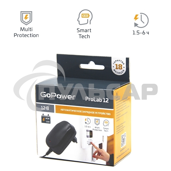 З/У для свинцово-кислотных аккумуляторов 12V GoPower ProLab 12 1.0A (1/100)