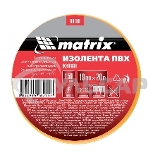 Изолента ПВХ Matrix 19 мм х 20 м, желтая, 150мкм