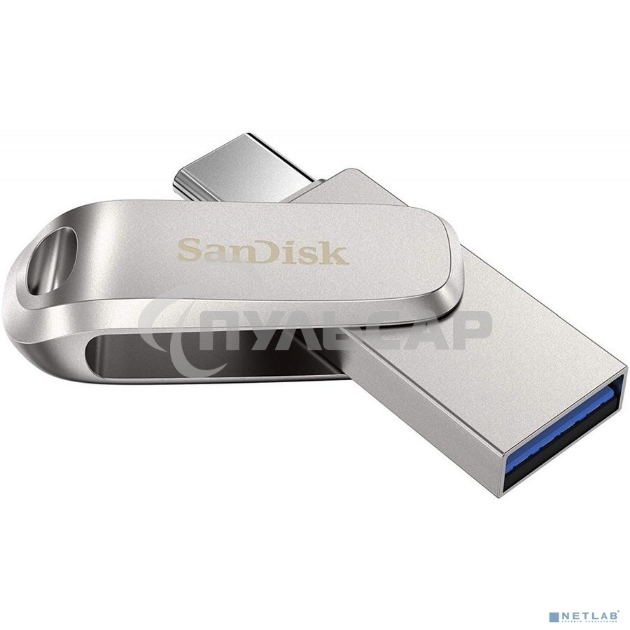Флешка USB Sandisk Ultra Dual Luxe 32 Gb, USB 3.0, серебристый
