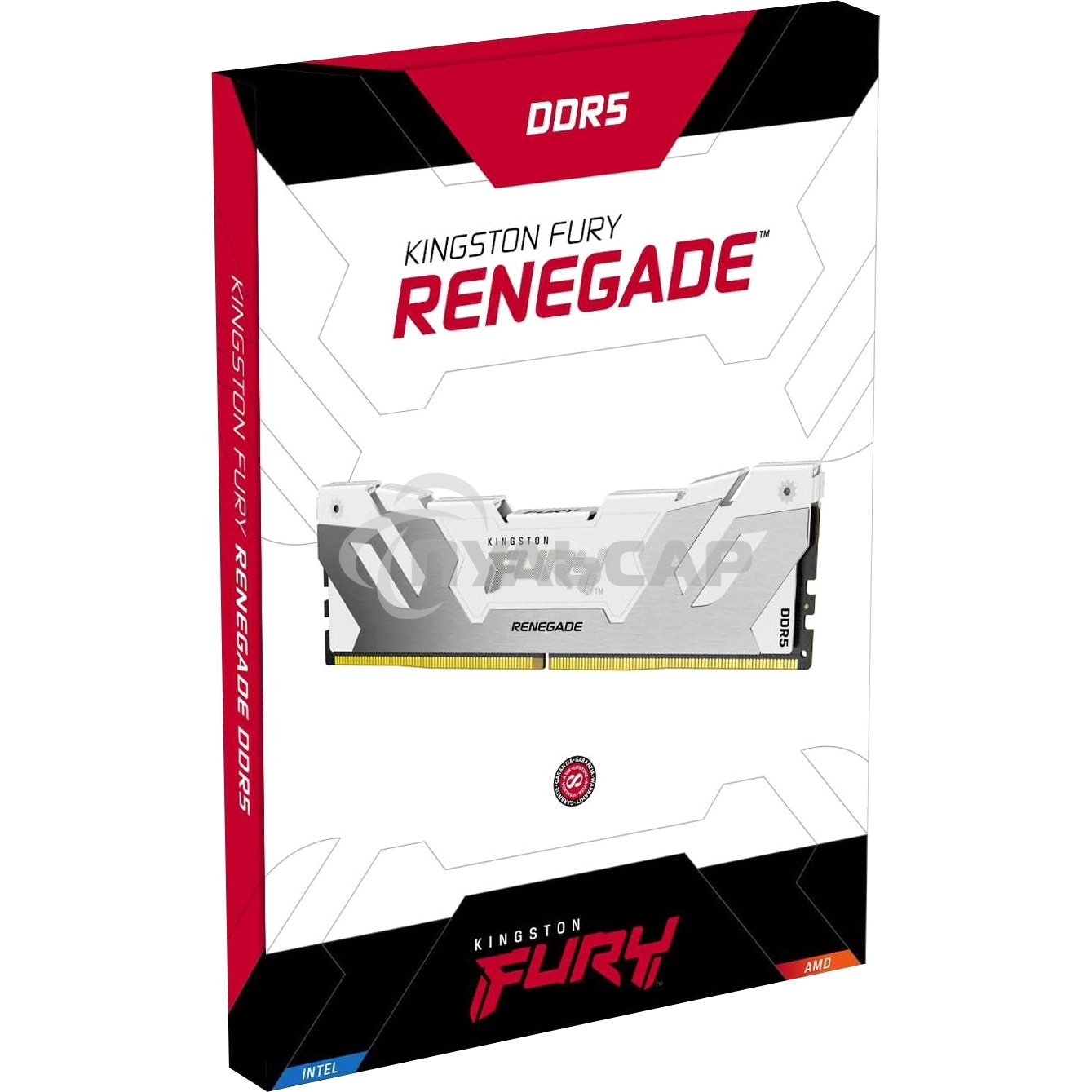 Оперативная память Kingston Fury Renegade, DDR5, 32Gb (1x32Gb), 6400MHz, CL32, DIMM, радиатор, белый