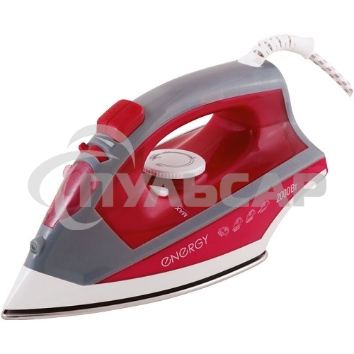 Утюг Energy EN-328 бордовый, 2000 Вт, стальная подошва (270053)