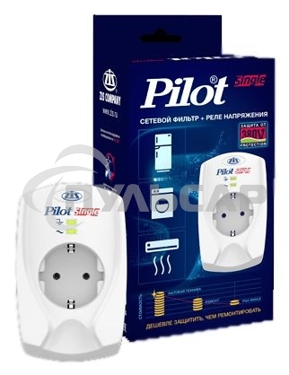 Сетевой фильтр Pilot Single (1 розетка) белый (коробка)