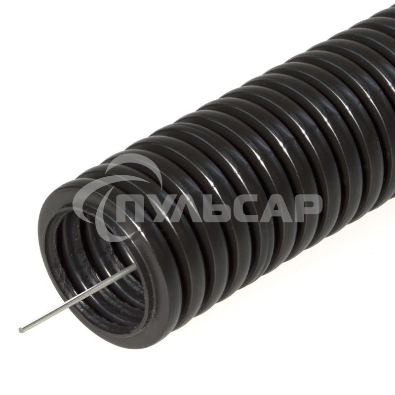 Труба гофрированная ПНД d25мм с протяж. черный (уп.75м) Урал Пак ГФ-1100025-075