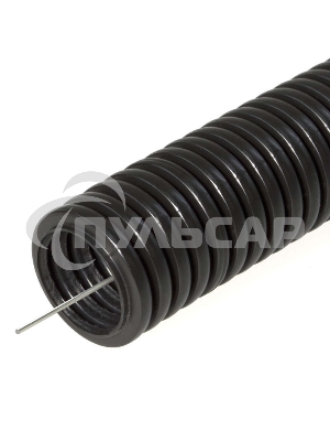 Труба гофрированная ПНД d25мм с протяж. черный (уп.75м) Урал Пак ГФ-1100025-075