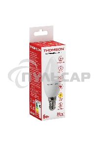 Лампа светодиодная Hiper THOMSON LED CANDLE 6W 480Lm E14 3000K TH-B2013