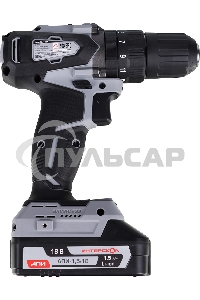 Дрель-шуруповерт ИНТЕРСКОЛ ДАУ-13/18ВК, Аккумуляторный, 18В, 2 АКБ, Ударный, Кейс