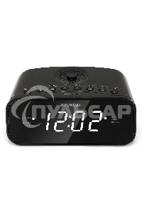 Радиобудильник Hyundai H-RCL221 черный LCD подсв:белый часы:цифровые FM