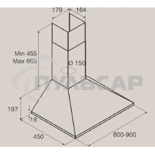 Вытяжка купольная Jet Air GAIA IX/A/90 / 650 куб.м., кнопочное управление, нержавеющая сталь