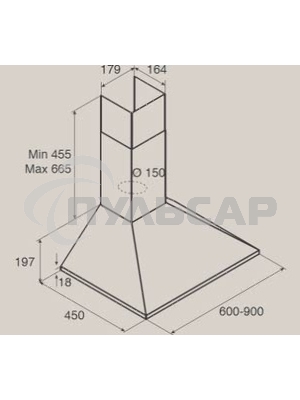 Вытяжка купольная Jet Air GAIA IX/A/90 / 650 куб.м., кнопочное управление, нержавеющая сталь
