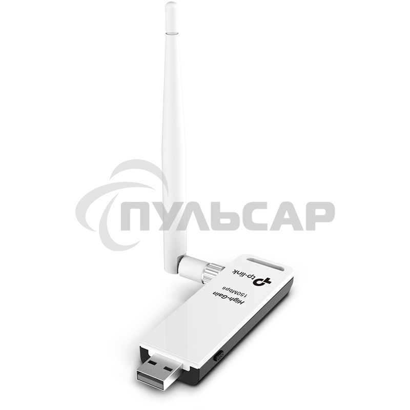 Адаптер TP-Link SOHO TL-WN722N 150Mbps High Gain Wireless N USB Adapter with Cradle, 1T1R, 2.4GHz, 802.11n/g/b, 1 detachable antenna