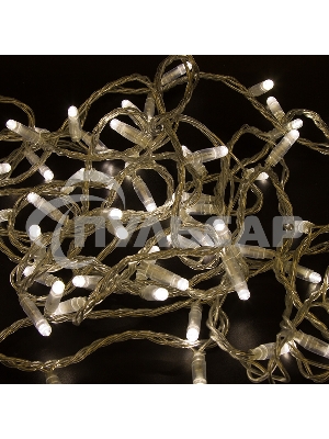 Гирлянда Нить 10м, с эффектом мерцания, прозрачный ПВХ, 24В, Теплый белый