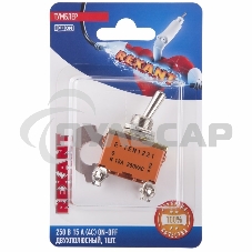 Тумблер 250V 15А (4c) ON-OFF двухполюсный(KN-201)Rexant (в упак. 1шт.)