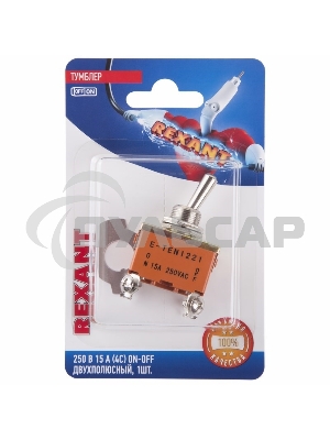 Тумблер 250V 15А (4c) ON-OFF двухполюсный(KN-201)Rexant (в упак. 1шт.)