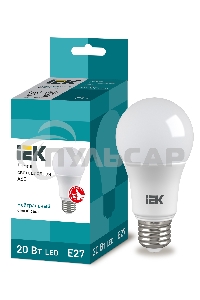 Лампа светодиодная ECO A60 20Вт грушевидная 230В 4000К E27 ИЭК LLE-A60-20-230-40-E27