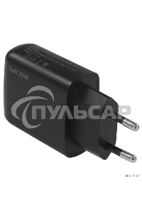 Зарядное устройство Cablexpert MP3A-PC-60 20Вт GaN, 3А, QC4.0/PD, 1xType-C, черный, пакет