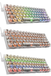 Клавиатура проводная игровая Redragon Fizz прозрачно-белая (USB,+ICE, 61 кл., RGB подсветка)