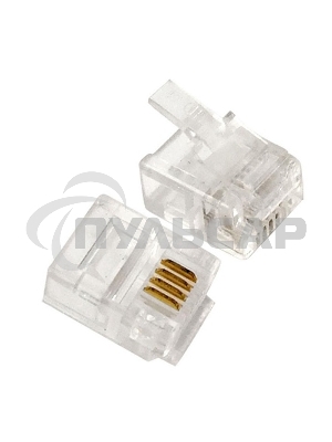 Вилка телефонная MP-6p4c/5, контакты 3m