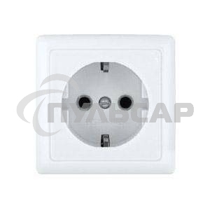 Розетка 1-м ОП Хит 16А с заземл. белый  SchE RA16-133-B