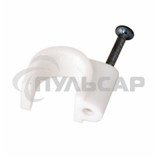 Крепеж кабеля круглый 12 мм, белый (упак. 50 шт) Rexant