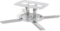 Универсальное потолочное крепление Wize WP-S высота крепления 8 см макс. расстояние между крепежными отв. 260 мм, наклон +/-15°, вращение 360°, до 8 кг, серебрист., рознич. упаковка
