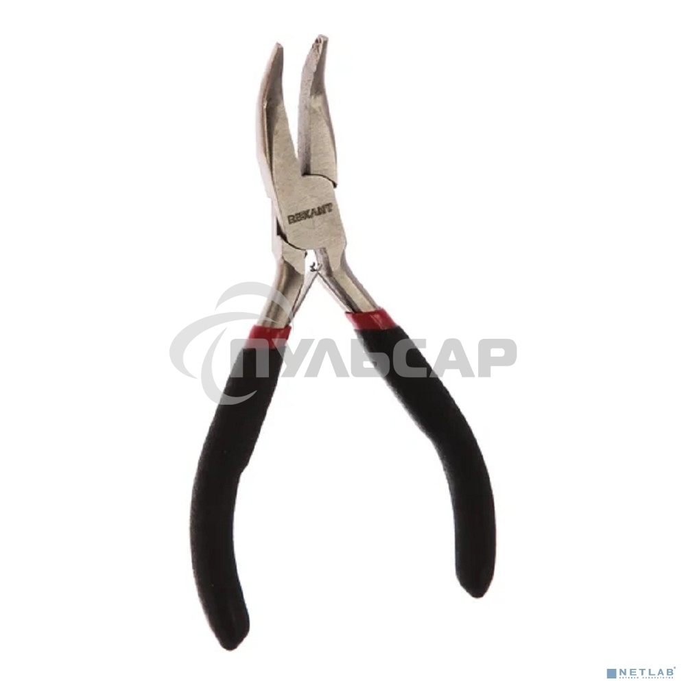 Тонкогубцы изогнутые Rexant Мини 120 мм никелированные, авторазжим, обливные рукоятки