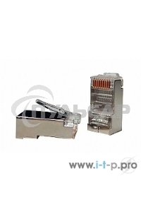 Разъемы Hyperline PLUG-8P8C-U-C5-SH-100 Разъем RJ-45(8P8C) под витую пару, категория 5e (50 µ