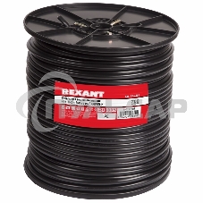 Кабель КВК-П-2 +2x0,75 мм² (Cu/Cu) черный (бухта 200 м) Rexant
