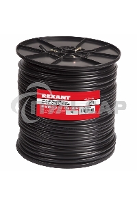 Кабель КВК-П-2 +2x0,75 мм² (Cu/Cu) черный (бухта 200 м) Rexant