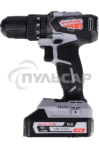 Дрель-шуруповерт ИНТЕРСКОЛ ДАУ-13/18ВК, Аккумуляторный, 18В, 2 АКБ, Ударный, Кейс