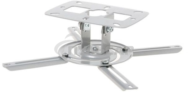 Универсальное потолочное крепление Wize WP-S высота крепления 8 см макс. расстояние между крепежными отв. 260 мм, наклон +/-15°, вращение 360°, до 8 кг, серебрист., рознич. упаковка