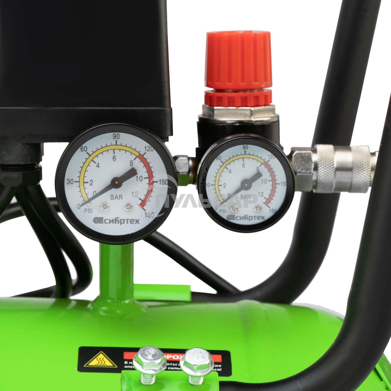 Компрессор безмаслянный малошумный МБ 2250/100, 2250 Вт, 100л, 400 л/мин Сибртех