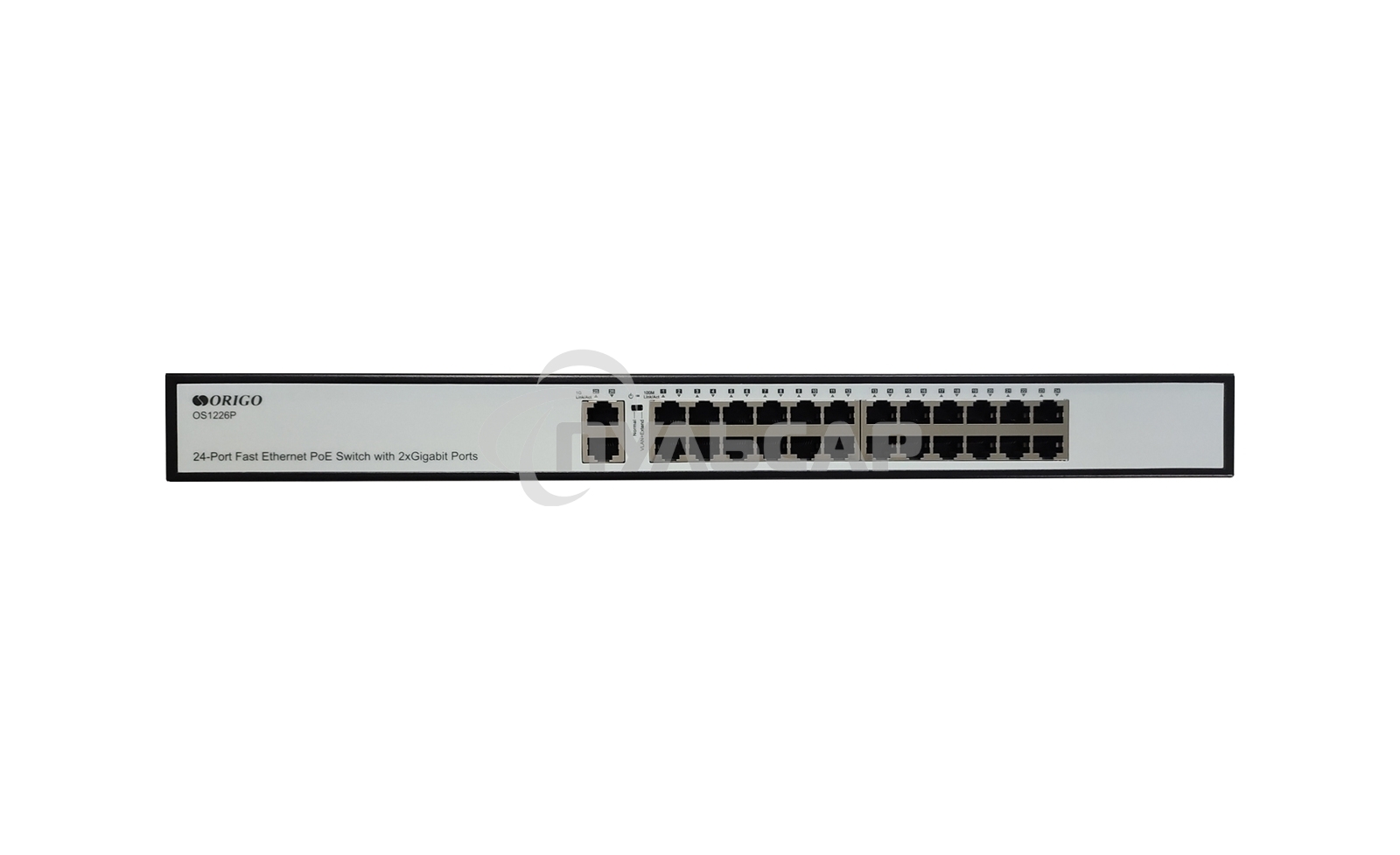 Неуправляемый PoE-коммутатор ORIGO OS1226P/285W/A1A 24x100Base-TX PoE+, 2x1000Base-T, PoE-бюджет 285 Вт, корпус металл