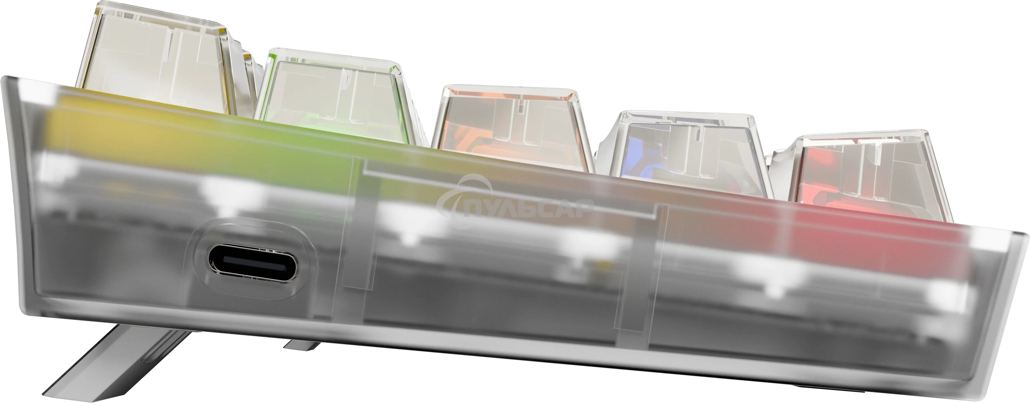 Клавиатура проводная игровая Redragon Fizz прозрачно-белая (USB,+ICE, 61 кл., RGB подсветка)