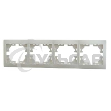 Рамка LEZARD 701-0300-149 серия Мира 4-ая горизонтальная б/вст кремовый со вст.